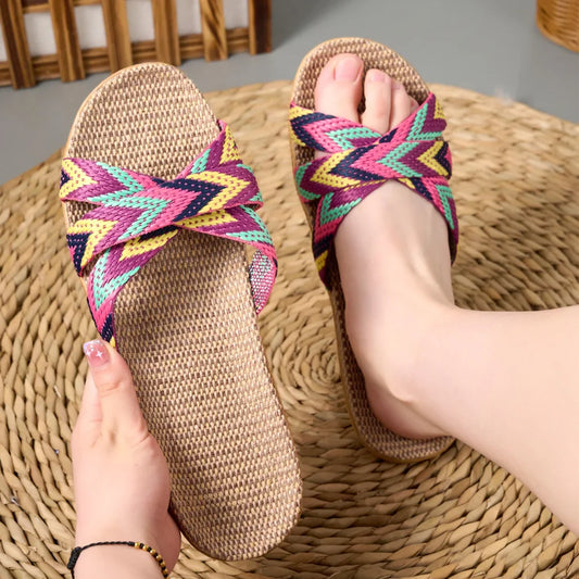 Chaussons Élégance en Lin – Douceur & Confort