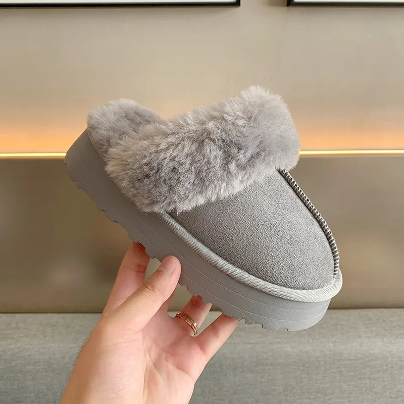 Pantoufles en Fourrure Antiderapantes, Confortable & épaisse pour femmes - Chaussure Ideale